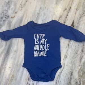 Blue Long Sleeve Baby Onesie Sz newborn